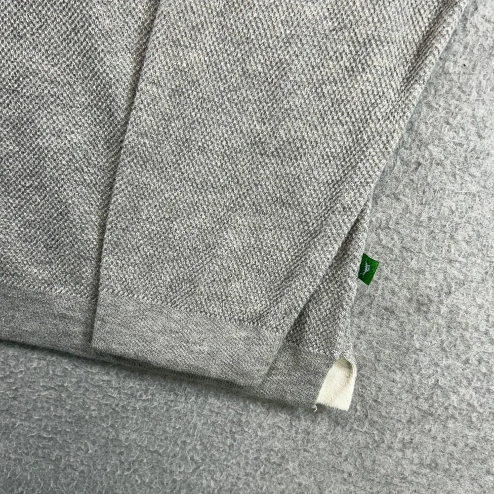 Tommy Bahama Quarter Zip Sweater Mens XL Grey Cotton Cashmere Mock Neck Textured